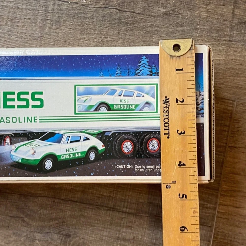 Vintage 1992 Hess 18 Wheeler and Racer Toy Truck Set with Original Box Tested
